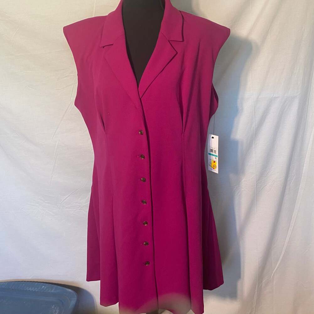 Calvin Klein Sleeveless Pink Blazer‎ Dress Sz 16 NWT MSRP $124
